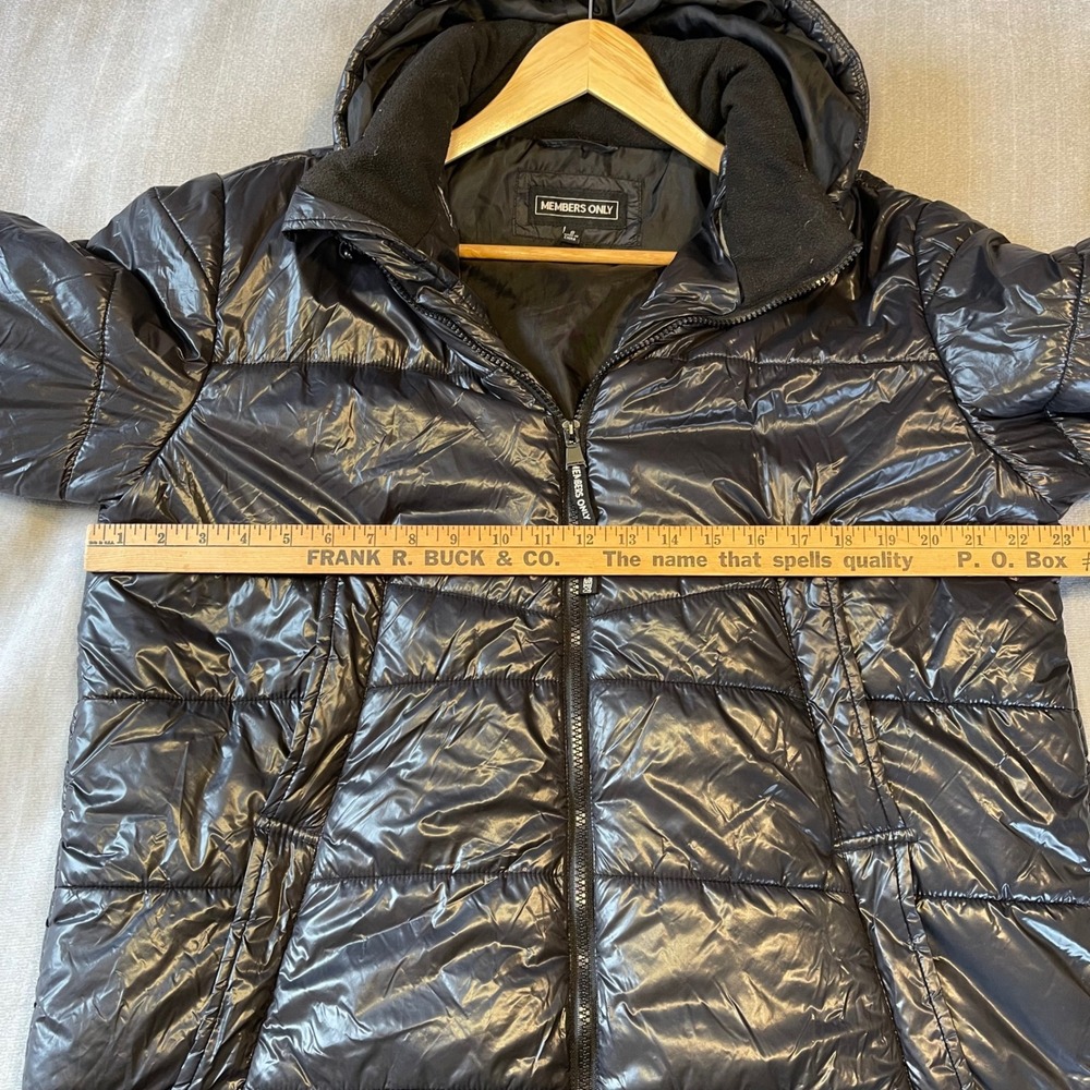 Members Only Mens‎ Black Puffer Hooded Jacket Small Coat Gorpcore Sreetwear Warm - Picture 5 of 7